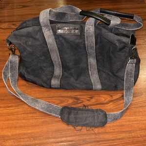 VINTAGE OF ADDICTION Men’s Black Canvas DISTRESSED Weekender Travel Duffle Bag